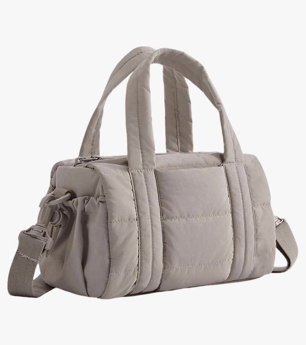 Bagsmart tan Puffer Tennis Bag Carry Bag w/ Handles & Shoulder Strap 25x15x15cm